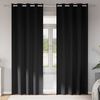 vidaXL Rideaux occultants avec anneaux 2 pcs Noir 260 x 140 cm