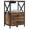 vidaXL Cabinet de chevet avec tiroir 2 pcs Ch&ecirc;ne fum&eacute; 40 x 31 x 60 cm