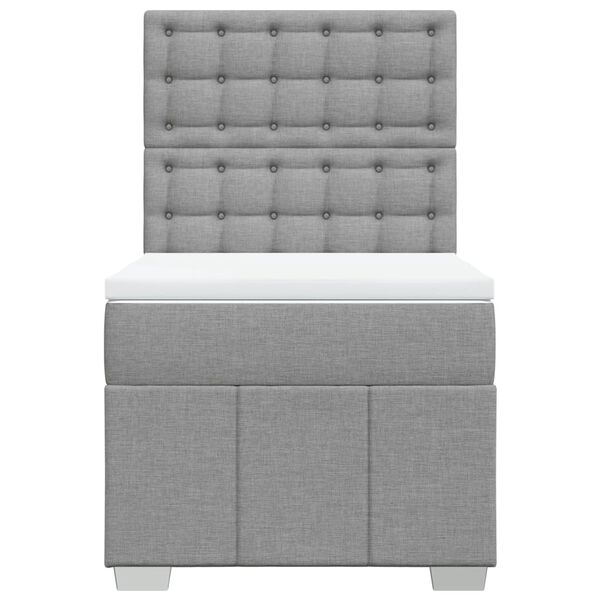 vidaXL Sommier &agrave; lattes de lit avec matelas gris clair 80x200 cm tissu