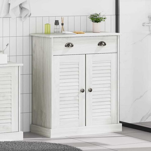 vidaXL Armoire de salle de bain avec porte VIGO Blanc et Blanc Antique