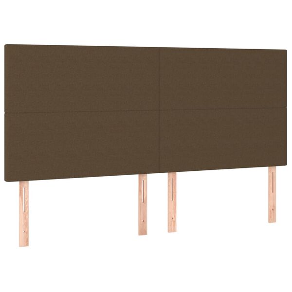vidaXL T&ecirc;te de lit &agrave; LED Marron fonc&eacute; 180x5x118/128 cm Tissu