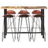 vidaXL Ensemble de bar 7 pcs Bois de r&eacute;cup&eacute;ration et cuir v&eacute;ritable