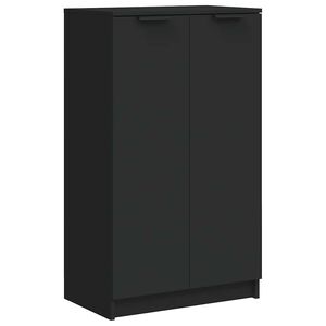 vidaXL Armoire &agrave; chaussures noir 59x35x100 cm bois d'ing&eacute;nierie