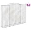vidaXL Paniers &agrave; gabions arqu&eacute;s 3 pcs 300x50x220/240 cm fer galvanis&eacute;