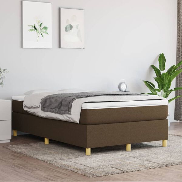 vidaXL Sommier &agrave; lattes de lit avec matelas Marron fonc&eacute; 120x200 cm