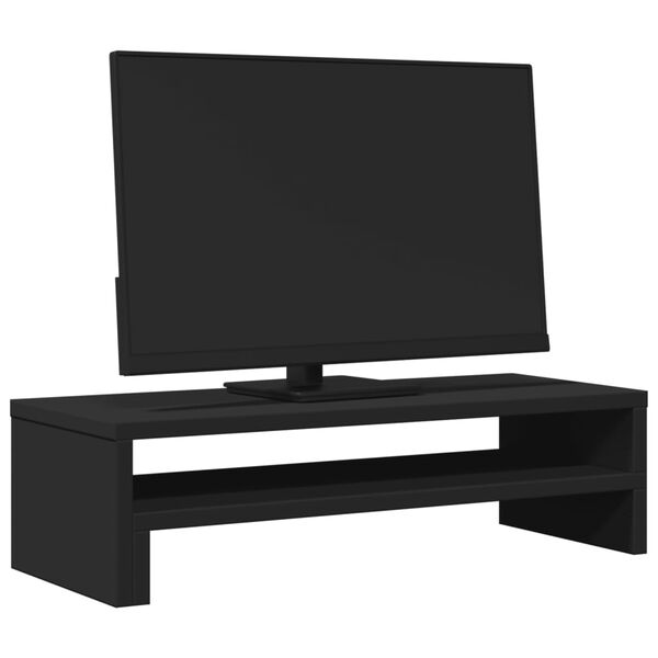 vidaXL Support de moniteur noir 54x22x15 cm bois d'ing&eacute;nierie