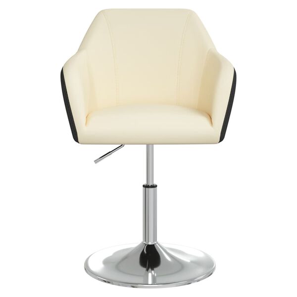 vidaXL Chaise de salle &agrave; manger Cr&egrave;me et noir Similicuir