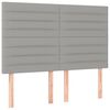 vidaXL T&ecirc;te de lit Gris clair 144 x 5 x 118/128 cm Tissu