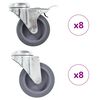 vidaXL 16 pcs Roulettes pivotantes &agrave; trou de boulon 75 mm