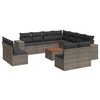 vidaXL Salon de jardin avec coussins 12 pcs gris r&eacute;sine tress&eacute;e