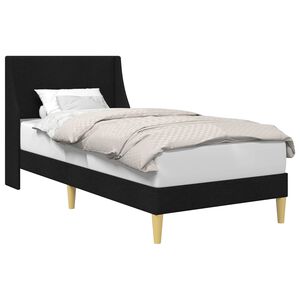 vidaXL Cadre de lit Uni avec t&ecirc;te de lit Noir 90 x 200 cm tissu