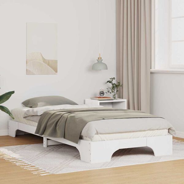 vidaXL Cadre de lit Blanc 80 x 220 cm Pin massif