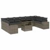 vidaXL Salon de jardin 11 pcs avec coussins gris r&eacute;sine tress&eacute;e