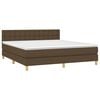 vidaXL Sommier &agrave; lattes de lit matelas et LED Marron fonc&eacute; 180x200cm