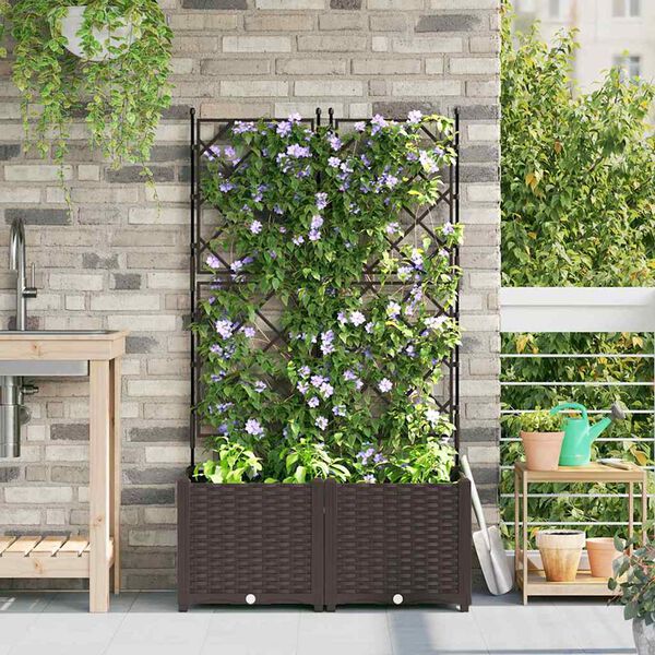 vidaXL Cache-pot de jardin 2 pcs Marron 80 x 40 x 143 cm Acier