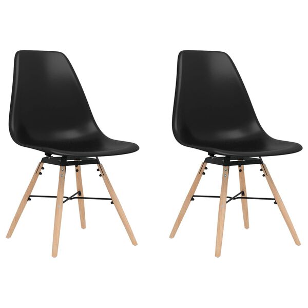 vidaXL Chaises &agrave; manger lot de 2 noir PP
