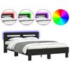 vidaXL Cadre de lit avec LED sans matelas noir 120x190 cm