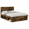 vidaXL Cadre de lit Ch&ecirc;ne fum&eacute; 140 x 190 cm Pin massif