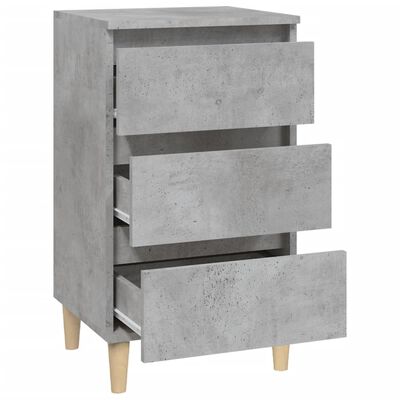 vidaXL Table de chevet gris béton 40x35x70 cm bois d'ingénierie