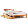 vidaXL Cadre de lit avec tiroirs sans matelas cire marron 120x190 cm