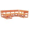 vidaXL Salon de jardin 7 pcs cire marron bois de pin massif
