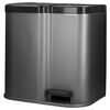 Curver Poubelle duo &agrave; p&eacute;dale Deco Seaux int&eacute;rieurs 15 L et 6 L Gris
