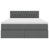 vidaXL Lit avec rangement et matelas Gris fonc&eacute; 140 x 200 cm