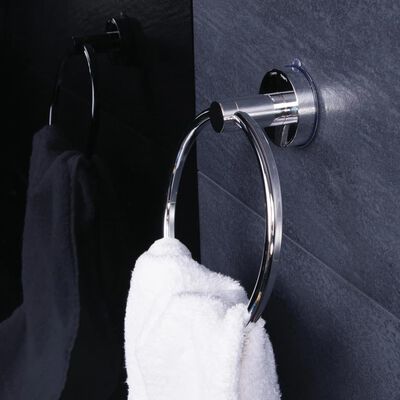 RIDDER Anneau porte-serviettes à ventouse 7,2x18,5x21 cm Chrome