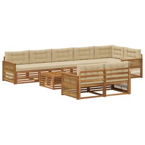 vidaXL Ensemble de canap&eacute;s d'ext&eacute;rieur avec coussin 9 pcs