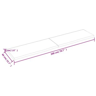 vidaXL Dessus de table marron clair bois chêne massif traité