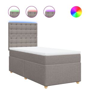vidaXL Sommier &agrave; lattes de lit avec matelas Taupe 80x200 cm Tissu