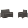 vidaXL Ensemble de Canap&eacute;s 2 pcs Gris fonc&eacute; Tissu