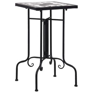 vidaXL Table de bistro mosa&iuml;que noir et blanc C&eacute;ramique