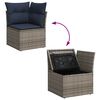 vidaXL Salon de jardin avec coussins 14 pcs gris r&eacute;sine tress&eacute;e