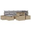 vidaXL Ensemble de canap&eacute; de jardin 7 pc Beige polyrotin