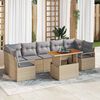 vidaXL Ensemble de canap&eacute; de jardin 8 pcs Beige Poly rotin