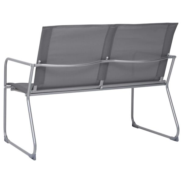 vidaXL Salon de jardin 4 pcs Tissu et acier Gris