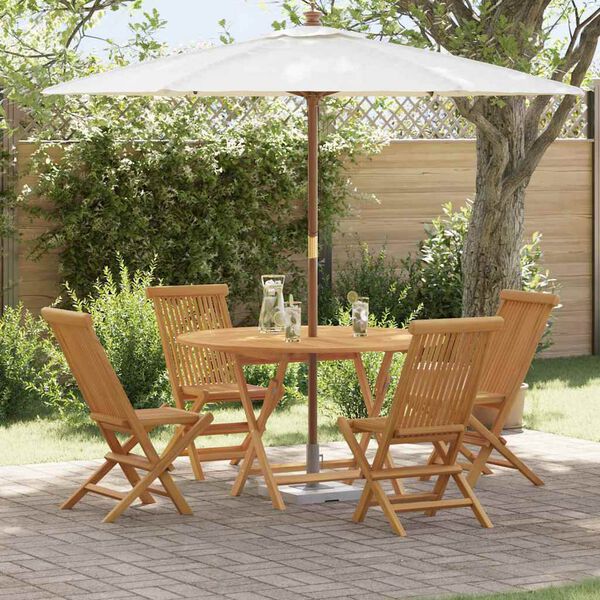 vidaXL Ensemble de salle à manger pour jardin 5 pcs Marron Teck massif