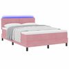 vidaXL Lit &agrave; ressort LED avec matelas Rose 140 x 190 cm Velours