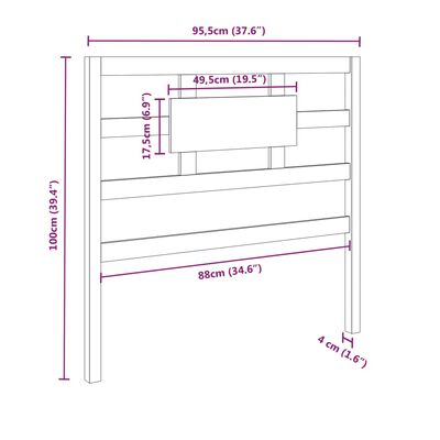 vidaXL Tête de lit Marron miel 95,5x4x100 cm Bois massif de pin