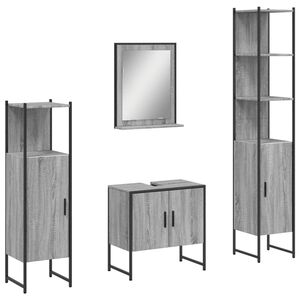 vidaXL Ensemble d'armoires de salle de bain 4 pcs sonoma gris