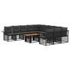 vidaXL Ensemble de canap&eacute; de jardin 12 pc Noir et Gris fonc&eacute; polyrotin