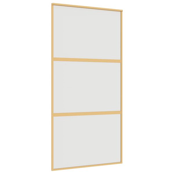 vidaXL Porte coulissante dor&eacute; 102,5x205 cm verre ESG d&eacute;poli aluminium