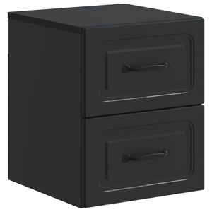 vidaXL Cabinet de chevet mural avec tiroir Noir 34,5 x 33 x 40 cm