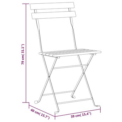 vidaXL Chaises pliables de jardin lot de 6 Acier bois d'acacia massif