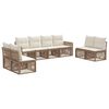 vidaXL Ensemble de canap&eacute; de jardin 8 pcs Beige et blanc cr&egrave;me