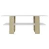 vidaXL Table basse blanc et ch&ecirc;ne sonoma 110x55x42cm bois d'ing&eacute;nierie
