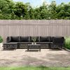 vidaXL Salon de jardin 8 pcs avec coussins anthracite acier