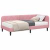 vidaXL Cadre de lit d'angle avec matelas Rose 100 x 200 cm Velours
