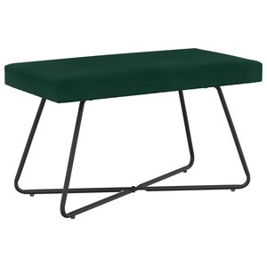 vidaXL banc Vert fonc&eacute; 80 x 40 x 45 cm Velours